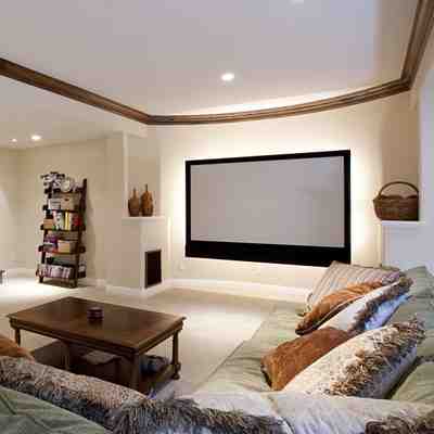 Modern home theater remodel reflecting premium New Jersey interior standards.
